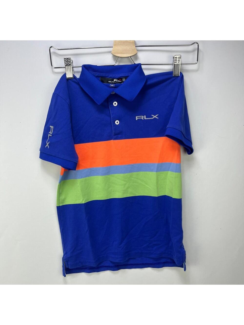 RLX Ralph Lauren Striped Performance Golf Polo Shirt Youth S